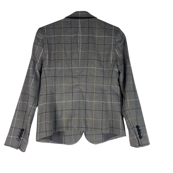 Ann Taylor Petite 511722 Single Button Front Blazer Jacket 2P Gray Plaid Check - Picture 2 of 6